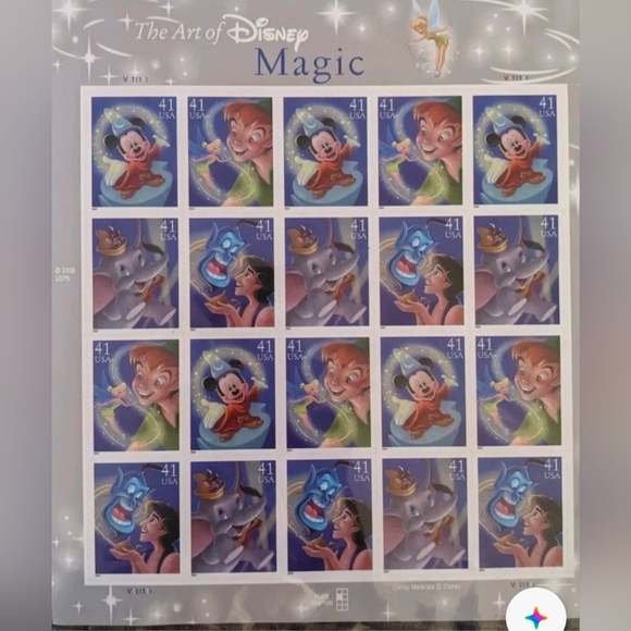 LOT Disney USPS Stamp Sheet Sealed MNH Celebration Friendship Magic Gift - Picture 3 of 3
